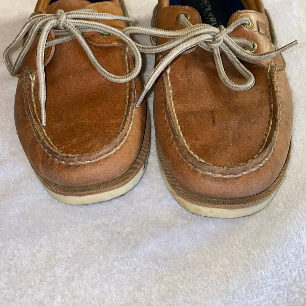 Sperry Top-Sider Mens 9 M Leather Boat Shoes Brown Cognac STS12002 Preppy Adult - Picture 2 of 13